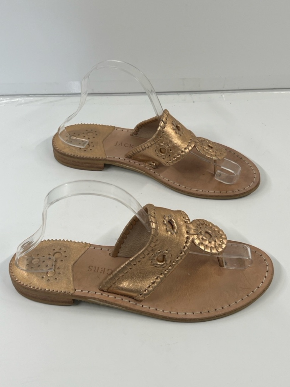 ORIGINAL JACKS SANDALS Women’s size 8.5M Gold Metallic Slip On